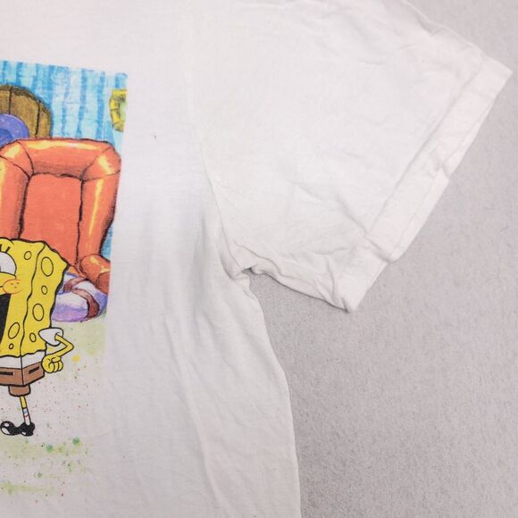Nickelodeon SpongeBob Casual Graphic T-Shirt Adult Mens Size Small S White - Picture 5 of 9